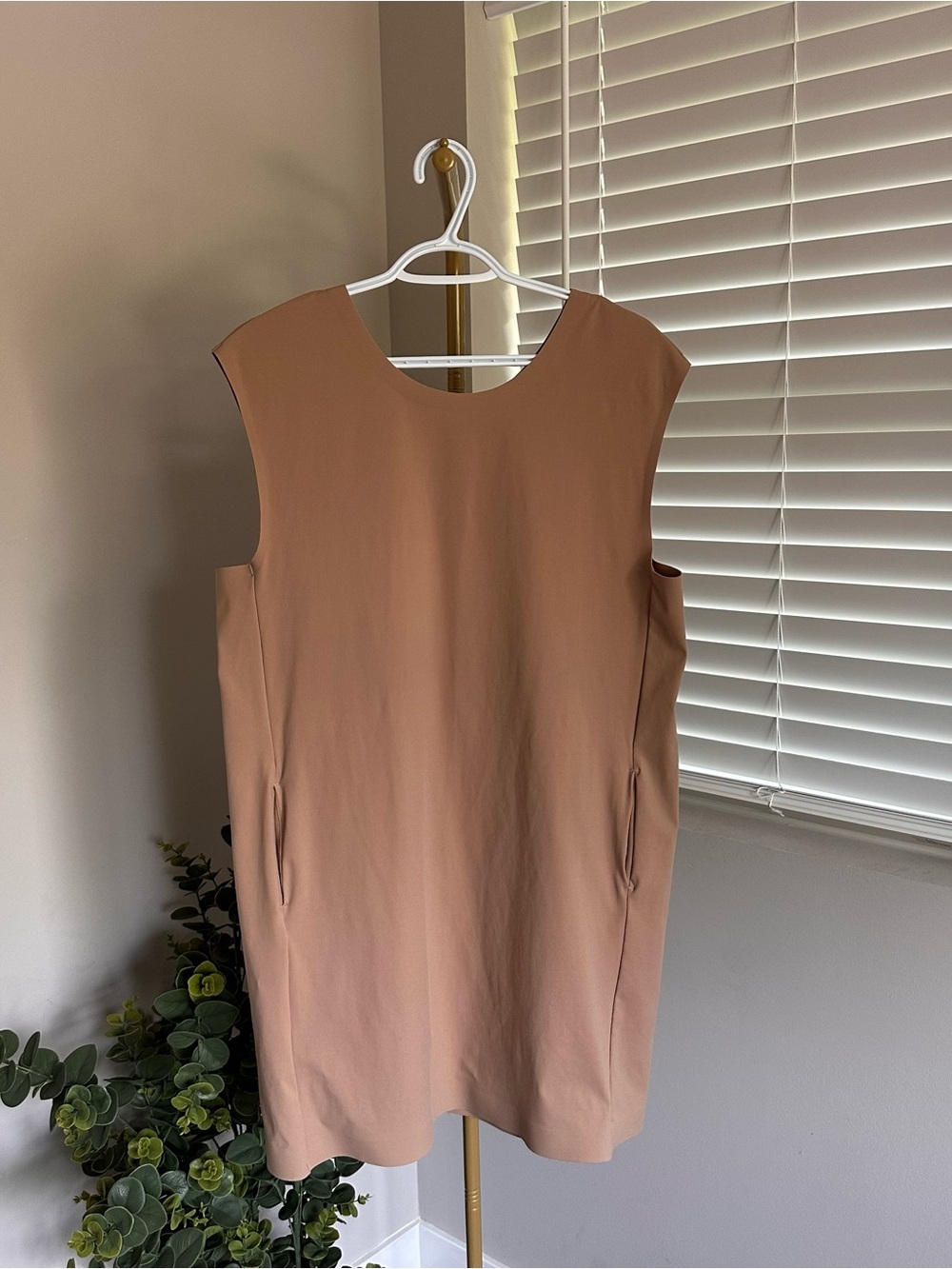 ADAY Sleeveless Shift Tan Dress